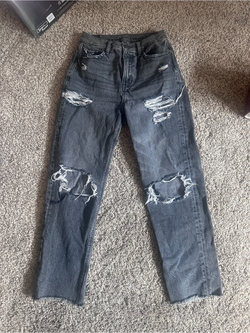 AE Distressed Black Washed Ripped Jeans